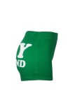 Green Casual Sportswear Letter Print Basic Skinny High Waist Conventional Positioning Print Bottoms