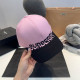 Black Pink Casual Daily Letter Embroidered Patchwork Contrast Hat