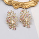 Gold Street Hollow Out Rhinestone Decor Earrings