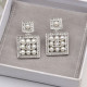 White Street Hollow Out Rhinestone Decor Earrings