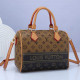 Light Brown Street Letter Print Zipper Patchwork Bags