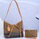 Light Brown Street Letter Print Strap Design Zipper Patchwork Bags