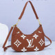 Brown Daily Letter Print Zipper Patchwork Bags