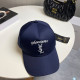 Blue Casual Street Embroidered Hat