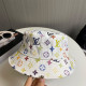 White Casual Daily Letter Print Patchwork Contrast Hat