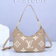 Khaki Daily Letter Print Zipper Patchwork Bags