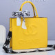 Yellow Street Letter Print Zipper Patchwork Bags