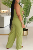 White Sexy Casual Daily Solid Color Backless Strapless Sleeveless Two Pieces