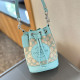 Blue Casual Daily Letters Draw String Patchwork Contrast Bags