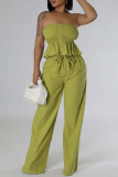 White Sexy Casual Daily Solid Color Backless Strapless Sleeveless Two Pieces