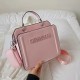 Pink Street Letters Zipper Patchwork Bags