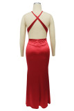 Black Celebrities Flowers Hollow Out Patchwork V Neck Evening Dresses
