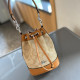 Brown Yellow Casual Daily Letters Draw String Patchwork Contrast Bags