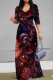 Black Yellow Casual Print Strap Design Patchwork V Neck Long Dresses
