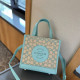Blue Casual Letters Patchwork Contrast Bags