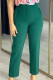Green Casual Solid Color Ruched Patchwork Regular High Waist Pencil Patchwork Bottoms