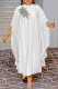 White Casual Daily Solid Appliques Beading O Neck Long Dress Dresses