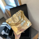 Gold Casual Daily Letters Metal Accessories Trim Patchwork Bags