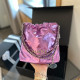 Purple Casual Daily Letters Metal Accessories Trim Patchwork Bags