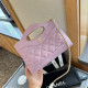 Purple Casual Daily Solid Color Metal Accessories Trim Patchwork Bags