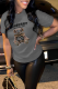 Dark Gray Fashion Street Print Patchwork O Neck T-Shirts