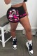 Black Sexy Print Patchwork Skinny Mid Waist Conventional Positioning Print Bottoms
