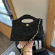 Black Casual Daily Solid Color Metal Accessories Trim Patchwork Bags