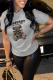 Light Gray Fashion Street Print Patchwork O Neck T-Shirts