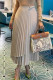 Apricot Casual Solid Color Pleated Patchwork Loose High Waist Pencil Patchwork Bottoms