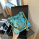 Lake Blue Casual Daily Letters Metal Accessories Trim Patchwork Bags