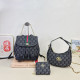 Black Casual Street Letter Print Metal Accessories Trim Bags