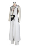 White Casual Patchwork Bow Decor Deep V Neck Sleeveless Two Pieces