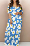 Black And White Sexy Flowers Print Off Shoulder Printed Dresses