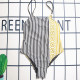 Black Sportswear Print Backless Patchwork Swimwears
