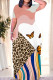 Powder White Casual Leopard Print The stars Butterfly Print Contrast O Neck Printed Dresses