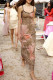 Leopard Print Celebrities Print Backless Slit Patchwork Spaghetti Strap Sling Dresses