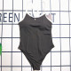 Black Sportswear Letters Patchwork Swimwears