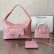 Pink Daily Celebrities Solid Color Metal Accessories Trim Patchwork Bags
