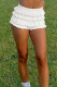 White Sexy Solid Color Ruched Patchwork Regular High Waist Conventional Patchwork Bottoms