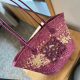 Purple Casual Vacation Gradient Color Patchwork Knit Contrast Bags