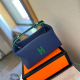 Navy Casual Street Letters Patchwork Contrast Bags