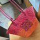Rose Red Casual Vacation Gradient Color Patchwork Knit Contrast Bags