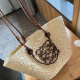 Cream White Casual Vacation Gradient Color Patchwork Knit Contrast Bags