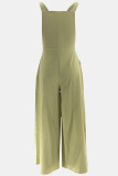 Orange Casual Solid Color Pocket Spaghetti Strap Regular Jumpsuits