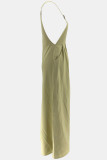 Orange Casual Solid Color Pocket Spaghetti Strap Regular Jumpsuits