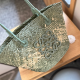 Light Green Casual Vacation Gradient Color Patchwork Knit Contrast Bags