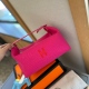 Rose Red Casual Street Letters Patchwork Contrast Bags