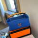 Blue Casual Street Letters Patchwork Contrast Bags