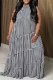 White Black Casual Print Patchwork Turtleneck Long Plus Size Dresses