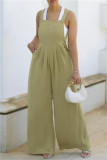 Orange Casual Solid Color Pocket Spaghetti Strap Regular Jumpsuits